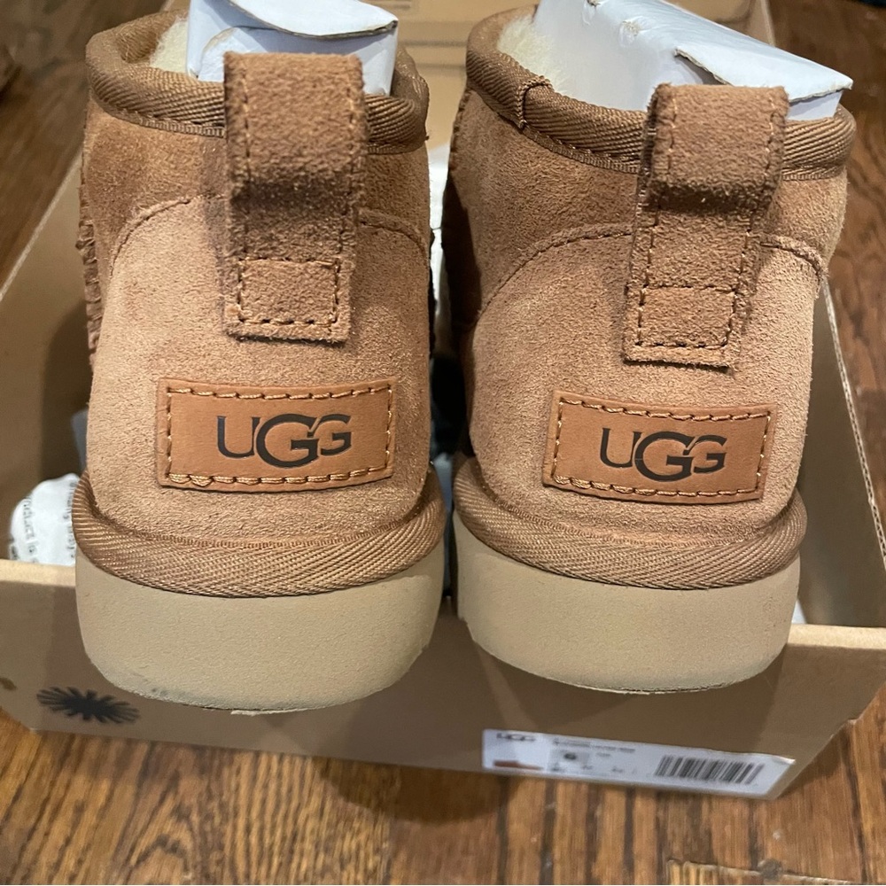 UGG Chestnut Suede Mini Ankle Booties - Picture 4 of 10